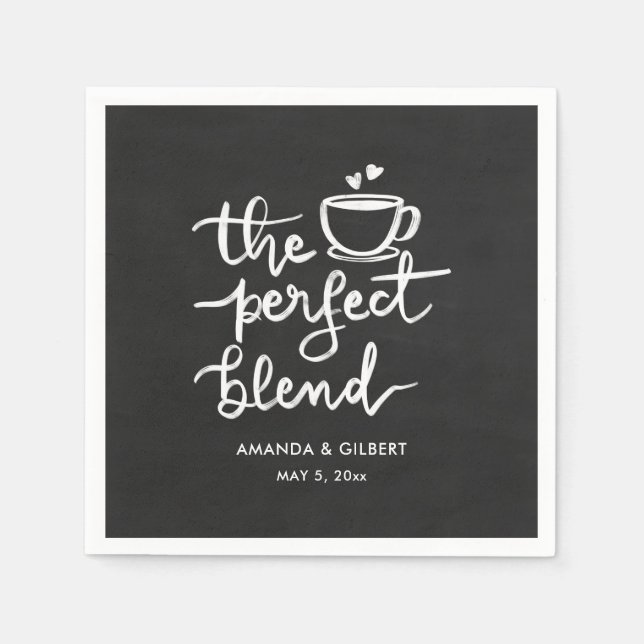 Die perfekte Blend Script Vintag Chalkboard Serviette (Vorderseite)