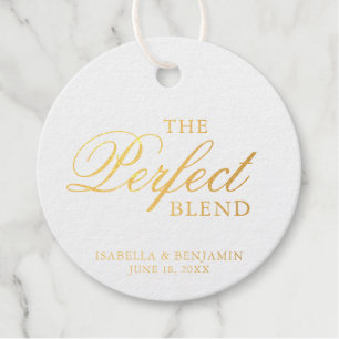 Die perfekte Blend Typografie Gold Foil Wedding Geschenkanhänger