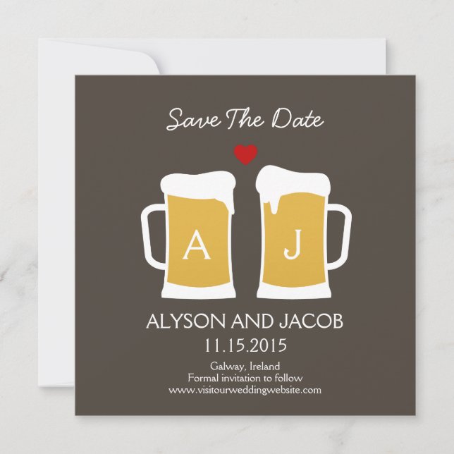 Die perfekte Brew-Save the Date-Karte Save The Date (Vorderseite)