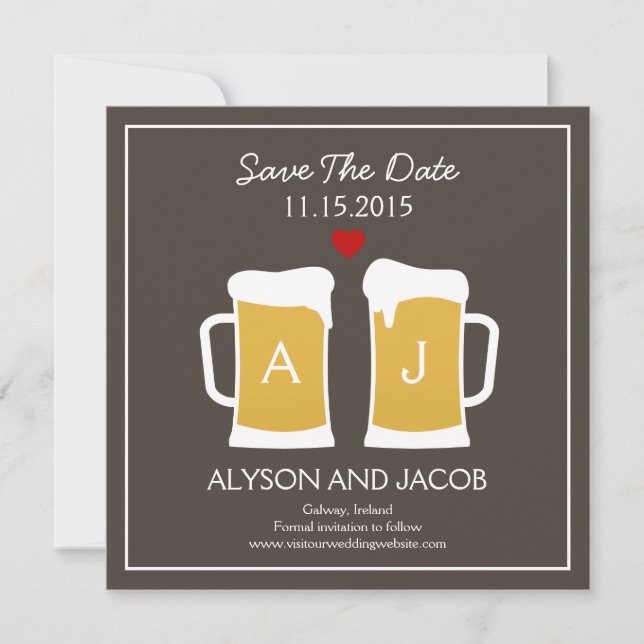 Die perfekte Brew-Save the Date-Karte Save The Date (Vorderseite)