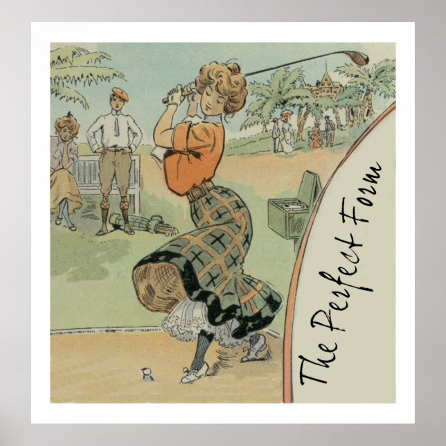 Die perfekte Form Frau Golfer Poster (Vorne)