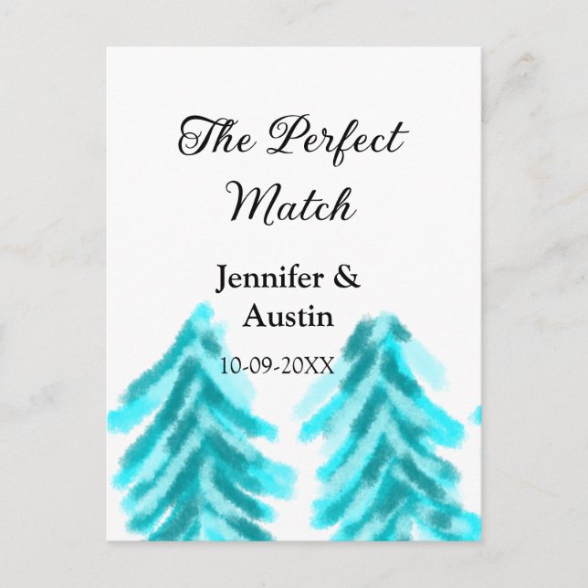 Die perfekte Kombination mit der winterblauen Pini Postkarte (Vorderseite)