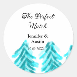 Die perfekte Kombination mit der winterblauen Pini Runder Aufkleber