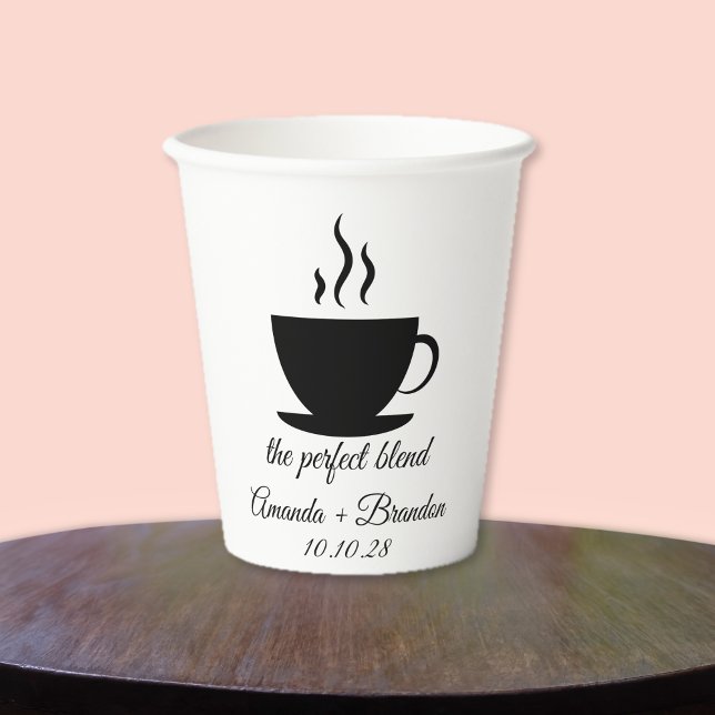Die perfekte Mischung aus heißem Kaffee und einer  Pappbecher (The Perfect Blend Hot Coffee Wedding Paper cup
)