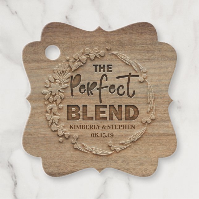 Die perfekte Mischung aus rustikaler Hochzeit Geschenkanhänger (Vorderseite)
