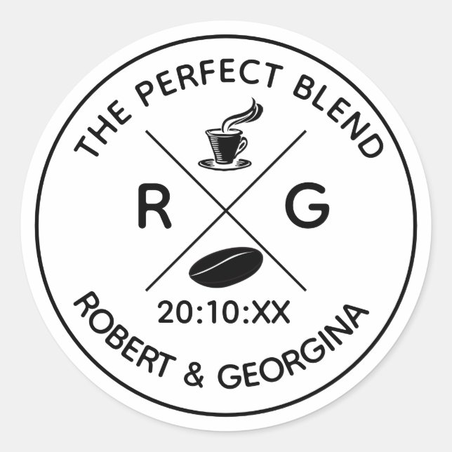 Die perfekte Mischung aus weißer Gastgeschenk Hoch Runder Aufkleber (Vorderseite)