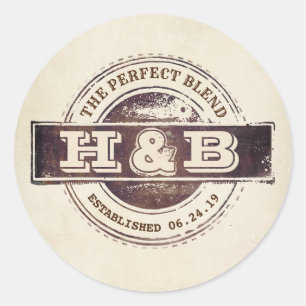 Die perfekte Mischung für Hochzeitscoffee Runder Aufkleber
