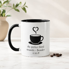 Die perfekte Mischung Monochrome Tasse Herz Hochze