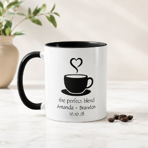 Die perfekte Mischung Monochrome Tasse Herz Hochze