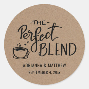 Die perfekte Mischung   Rustic Kraft Paper Wedding Runder Aufkleber