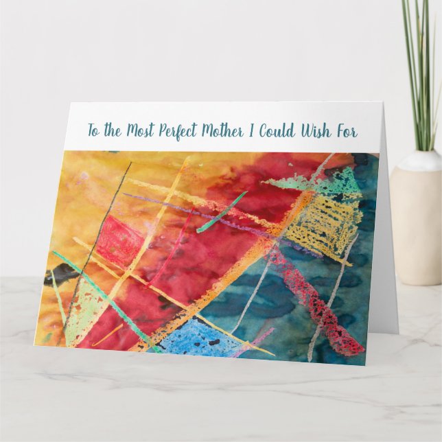 Die perfekte Muttersprache Liebe Trendy Watercolor Karte (Vorderseite)