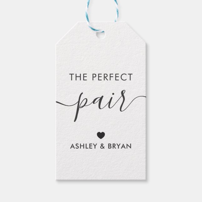 Die perfekte Paarmarke, die hausgemachte Geschenkm Geschenkanhänger (Vorderseite)