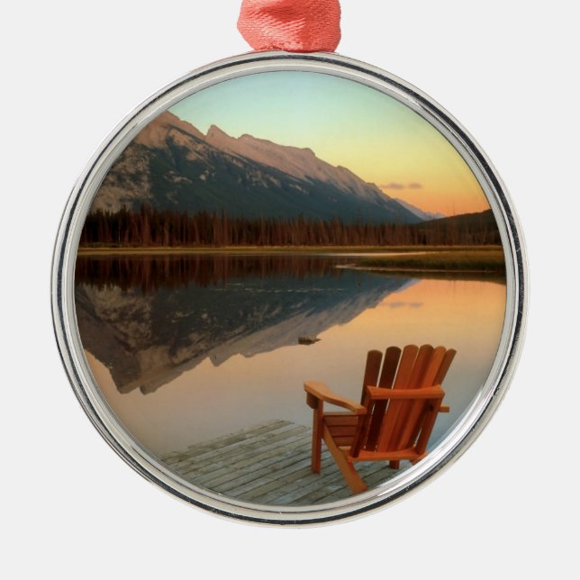 Die perfekte See-Verzierung Silbernes Ornament (Vorne)