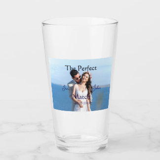 die perfekte Übereinstimmung Hochzeit blau Name Fo Glas