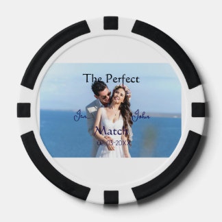 die perfekte Übereinstimmung Hochzeit blau Name Fo Pokerchips