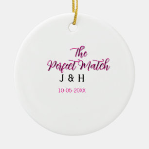 Die perfekte Übereinstimmung pink schwarzer Name D Keramik Ornament