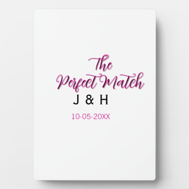 Die perfekte Übereinstimmung rosa schwarzer Name D Fotoplatte (Vorderseite)