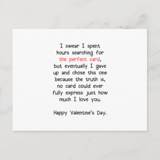 Die perfekte Valentintagskarte Feiertagspostkarte