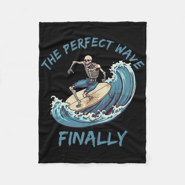 Die perfekte Welle endlich lustiger Skelett-Surfer Fleecedecke (Vorderseite)