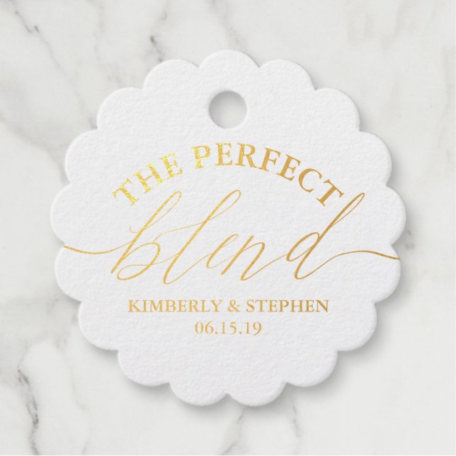 Die perfekten Blend Wedding Gold Foil Liebesmarken Geschenkanhänger (Vorderseite)