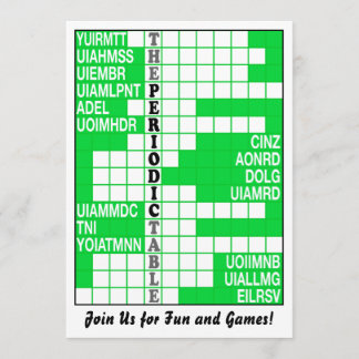 Die Periodensystem-Wort-Jagd laden ein Einladung