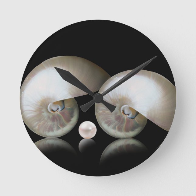 Die Perlmutt Runde Wanduhr (Vorderseite)