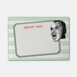 Die Person, die auf Pastellgrün schreit, Stripes Post-it Klebezettel