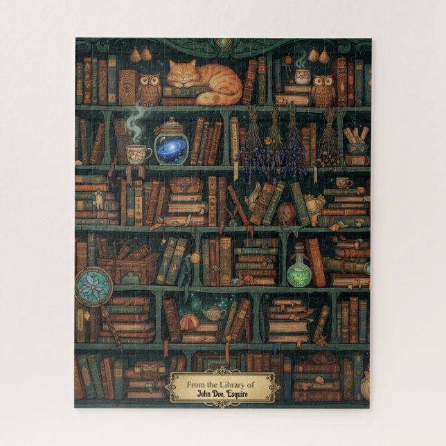 Die personalisierte Bibliothek des Alchemisten | M Puzzle (Vertikal)
