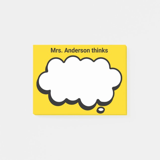 Die Personalisierte Denkblase des Lehrers Post-it Klebezettel (Vorderseite)
