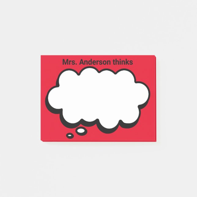 Die Personalisierte Denkblase des Lehrers Post-it  Post-it Klebezettel (Vorderseite)