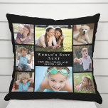 Die Personalisierte Tante-Collage der Welt Kissen<br><div class="desc">Geben Sie der weltbesten Tante ein lustiges, individuelles Collage Kissen für Fotos, das sie schätzen wird. Sie können mit acht Fotos Nichten, Neffen, anderen Familienmitgliedern, Haustieren usw. personalisieren, den Ausdruck "Weltbeste Tante" anpassen und angeben, ob sie "Tante", "Tia" usw. heißt, und Namen als Signatur hinzufügen, alles in modernem Weiß Typografie...</div>