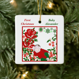 Die Personalisierte Weihnachtskunst des Babys schl Keramikornament