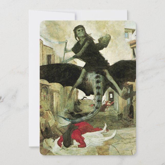 Die Pest von Arnold Bocklin, Halloween-Party Einladung (Vorderseite)