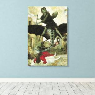Die Pest von Arnold Böcklin, Vintage Symbolismus Leinwanddruck