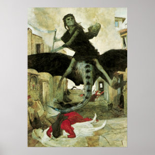 Die Pest von Arnold Bocklin, Vintager Symbolismus Poster