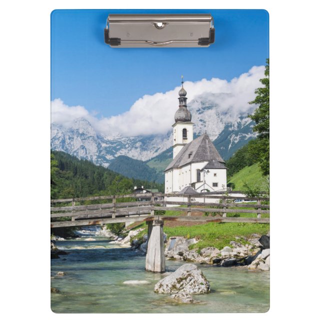 Die Pfarrkirche Ramsau in Bayern, Deutschland Klemmbrett (Vorderseite)