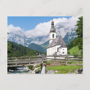 Die Pfarrkirche Ramsau in Bayern Postkarte