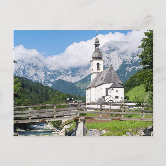 Die Pfarrkirche Ramsau in Bayern Postkarte (Vorderseite)
