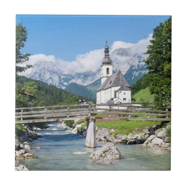 Die Pfarrkirche von Ramsau Fliese (Vorderseite)