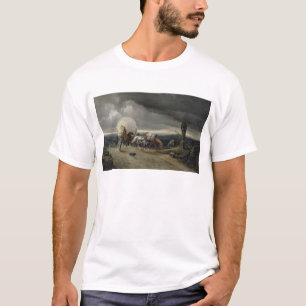 Die Pferde, die Wagen zeichnen, up einen Hügel, T-Shirt