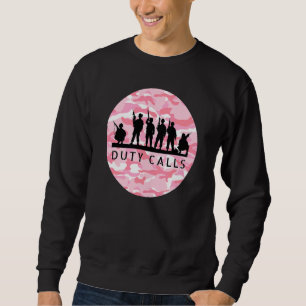 Die Pflicht ruft Coole Camouflage Soldier Figurine Sweatshirt