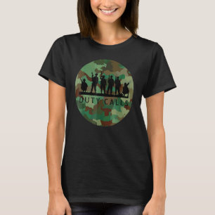 Die Pflicht ruft Coole Camouflage Soldier Figurine T-Shirt