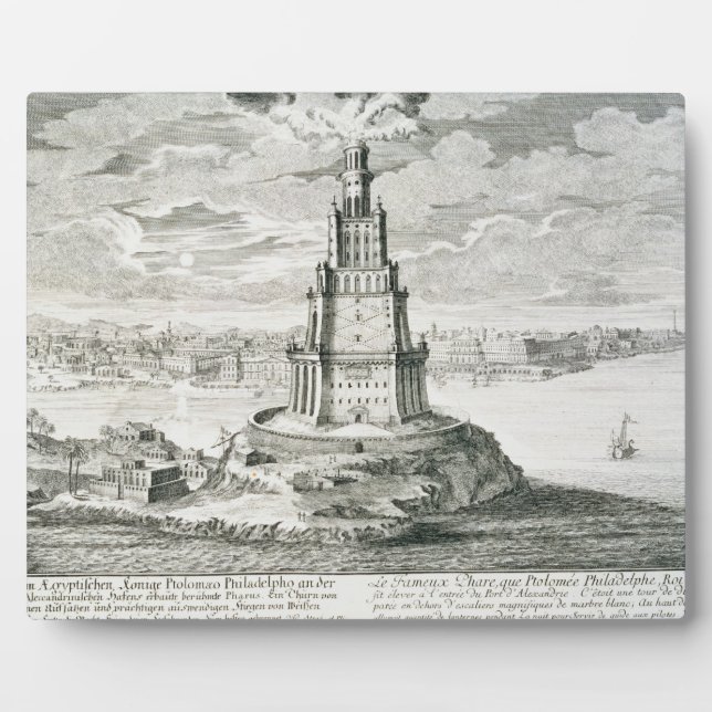 Die Pharos von Alexandria, Platte 9 von "Entwurf e Fotoplatte (Vorderseite)
