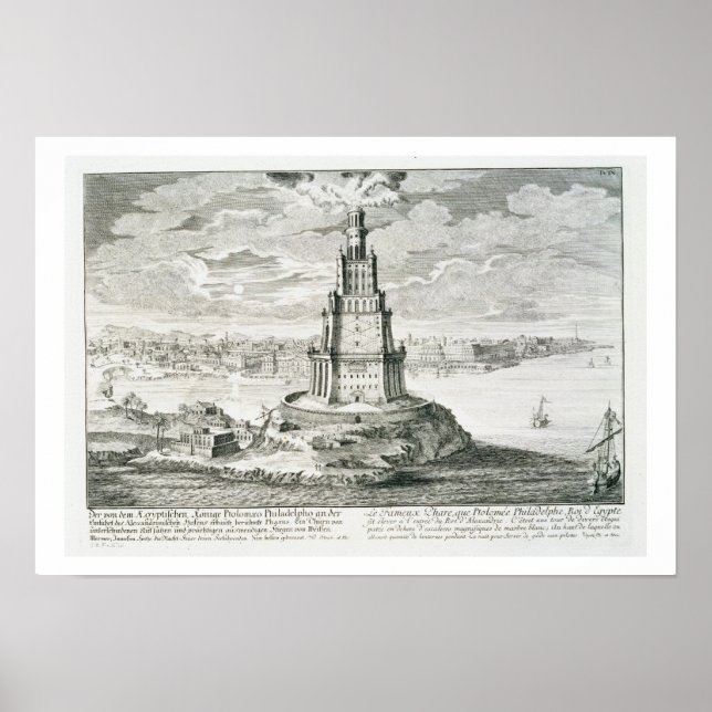 Die Pharos von Alexandria, Platte 9 von "Entwurf e Poster (Vorne)