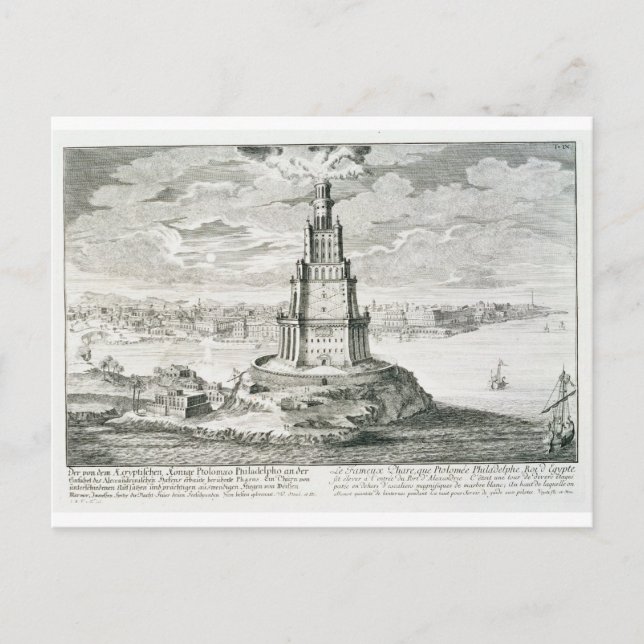 Die Pharos von Alexandria, Platte 9 von "Entwurf e Postkarte (Vorderseite)