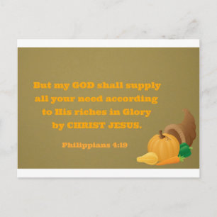 Die Philippinen 4:19 Aber mein Gott wird all deine Postkarte