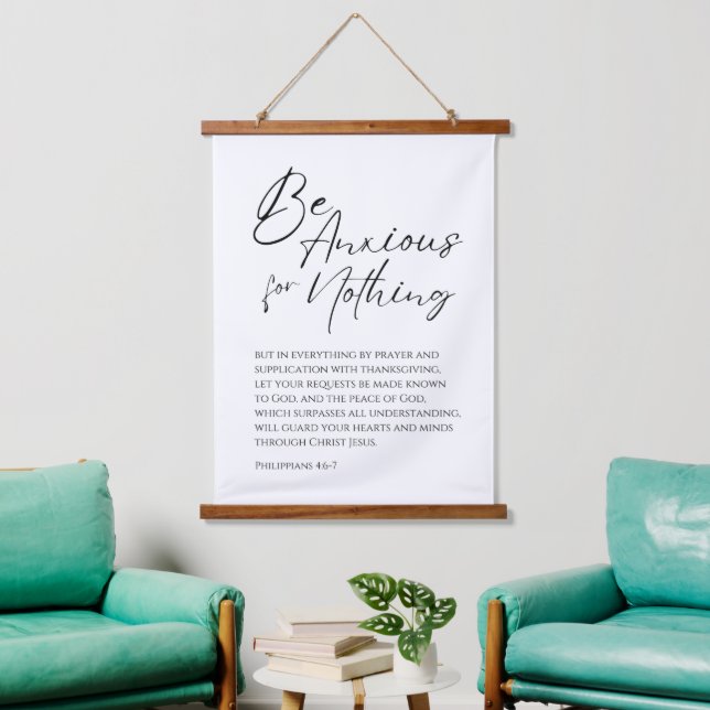 Die Philippinen 4:6-7 Fürchten Sie sich um nichts  Wandteppich Mit Holzrahmen (Wohnzimmer)