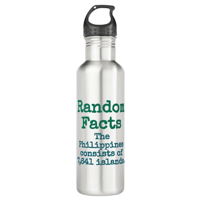 Die Philippinen bestehen aus 7641 Inseln - Trivia Edelstahlflasche (Vorderseite)