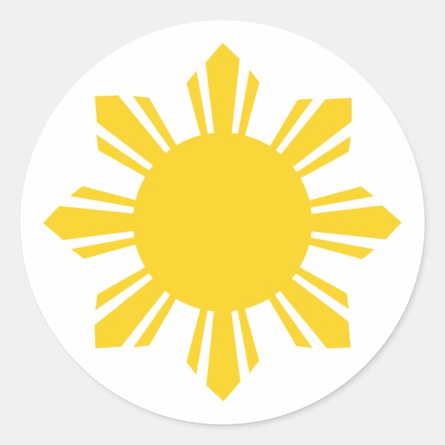 die Philippinen ernteten Sonne, Philippinen Runder Aufkleber (Vorderseite)
