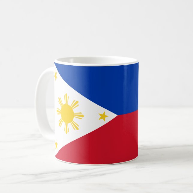 Die Philippinen-Flagge Kaffeetasse (Vorderseite Links)